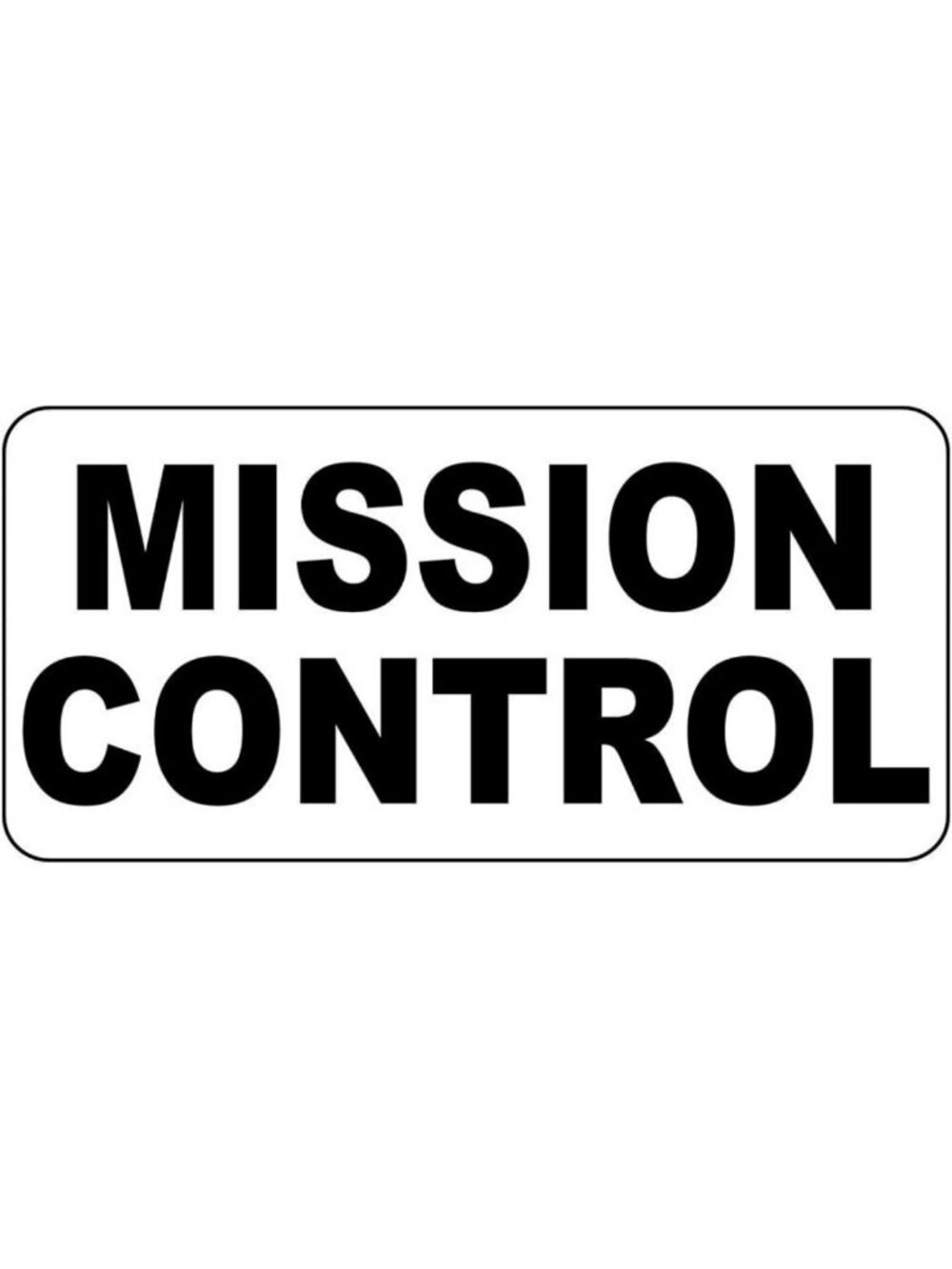 Retro Vintage Metal Sign - Mission Control Black Wall Decor, 8x12 inches, Easy